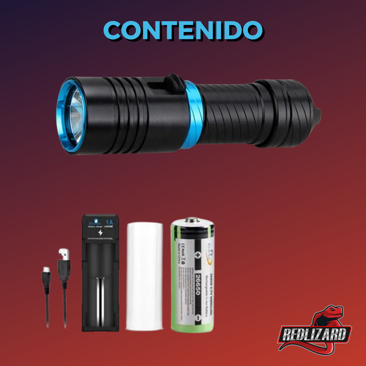Lampara Buceo Sumergible Recargable Led Potente 3000 Lumenes