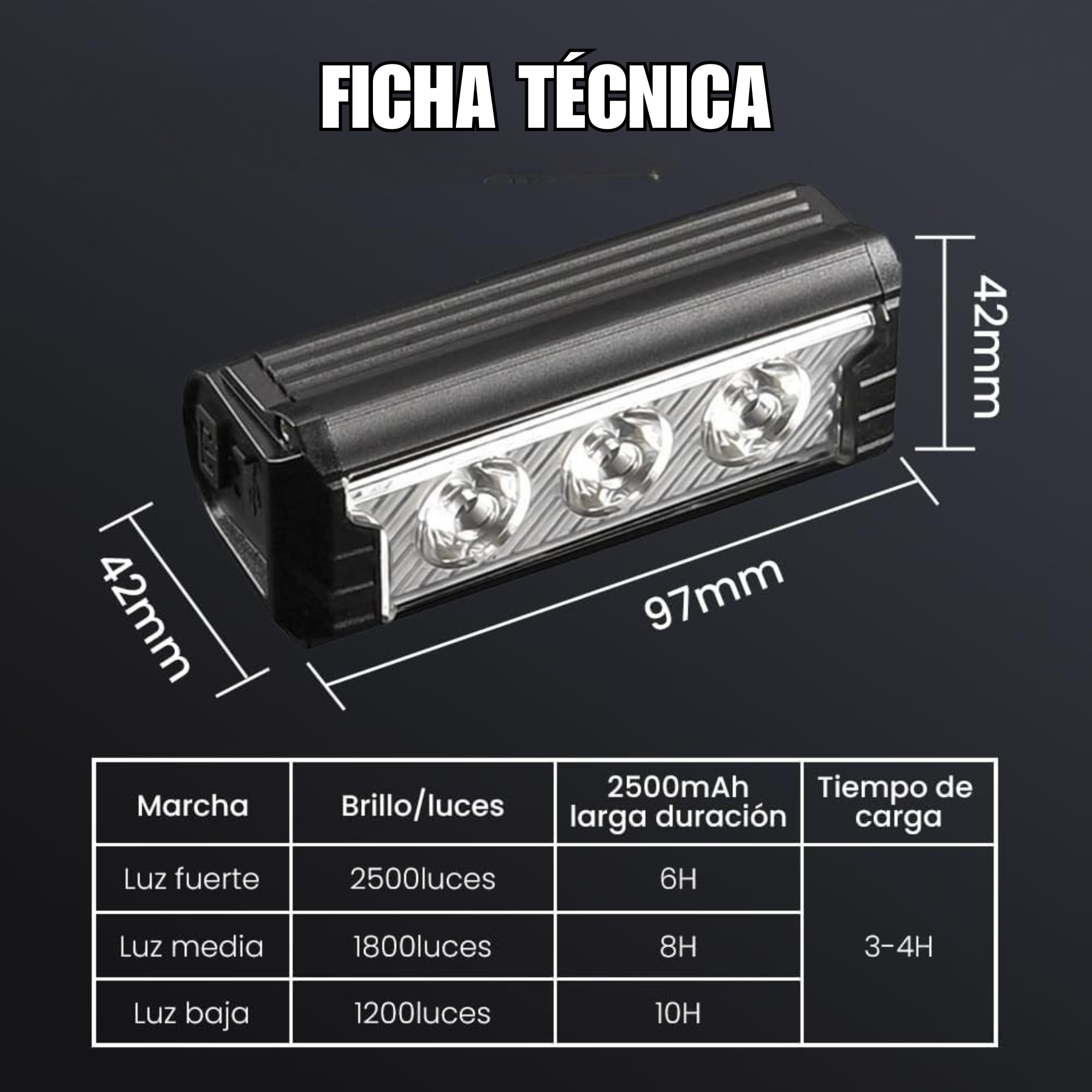 Lampara Bicicleta Frontal Recargable Led Ultra Potente