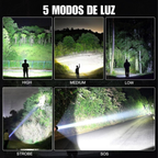 Lampara Led Potente 5000 Lumens 5 Modos Luz Grado Militar