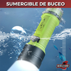 Linterna Táctica Recargable 50m 1000lm Sumergible Led Buceo Blanco Negro