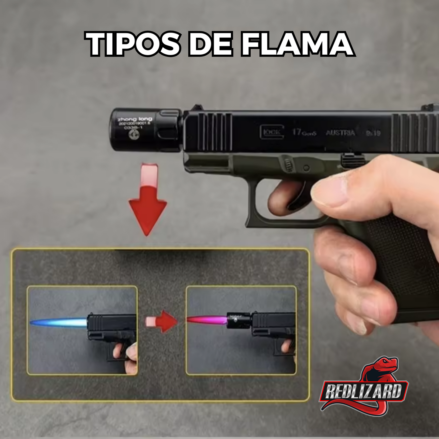 Encendedor Pistola En Forma De Pistola Glock Soplete