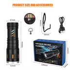 Lampara Tactica Largo Alcance Cob Trasero Agarradera Recarga