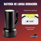 Lampara 50000 Lm Super Potente 2 Modos D Luz Cob Trasero Usb Blanco Negro