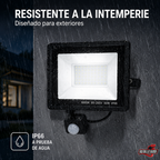 Reflector Led 5000lm Para Exterior 50w C/sensor De Movimento