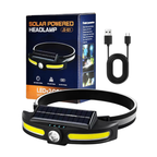Lampara Solar De Cabeza Recargable Led Cob Y Zoom Usb C
