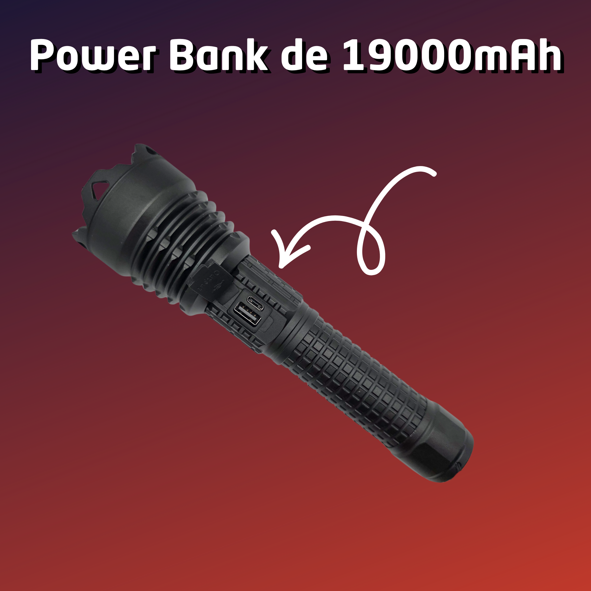 Lampara Tactica Militar Recargable Usb C Led Dimeable Al-135