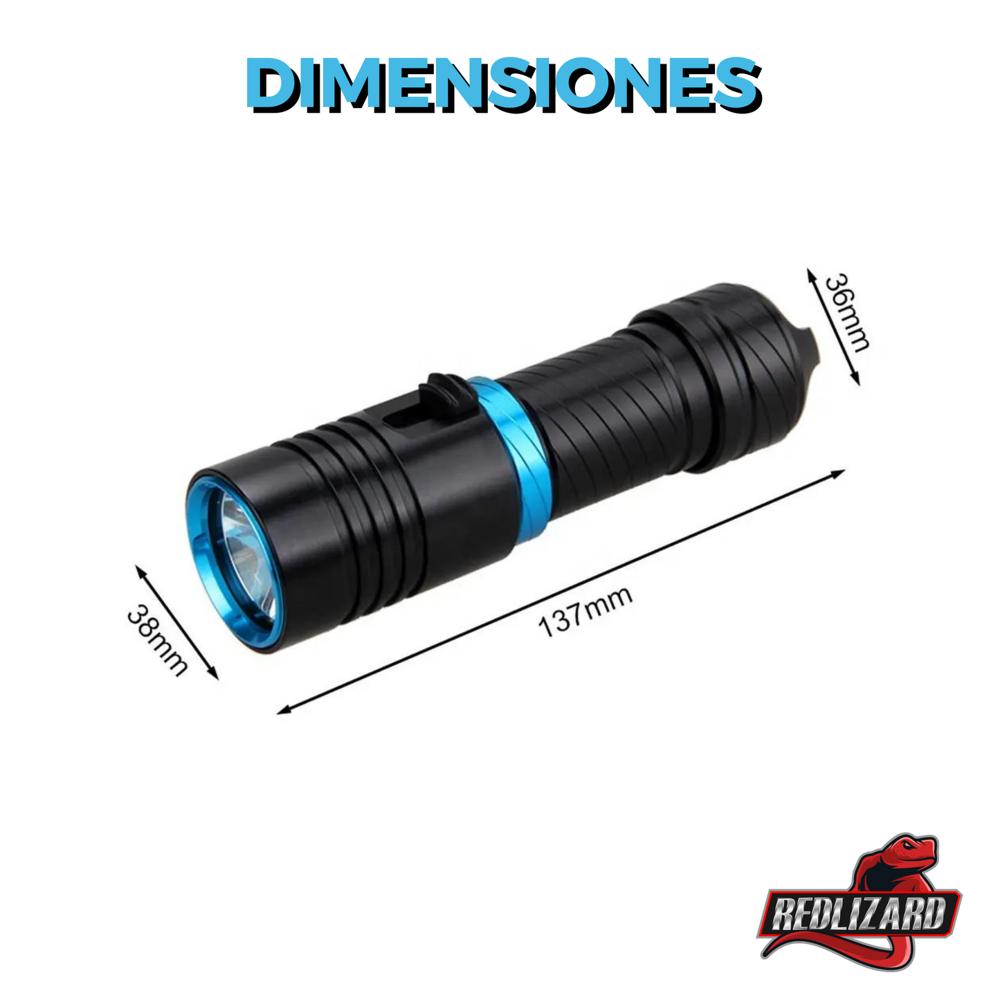 Lampara Buceo Sumergible Recargable Led Potente 3000 Lumenes