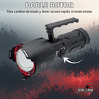Lampara Potente Tactica Mano Laser Led Recargable 4 X 18650 Blanco Negro