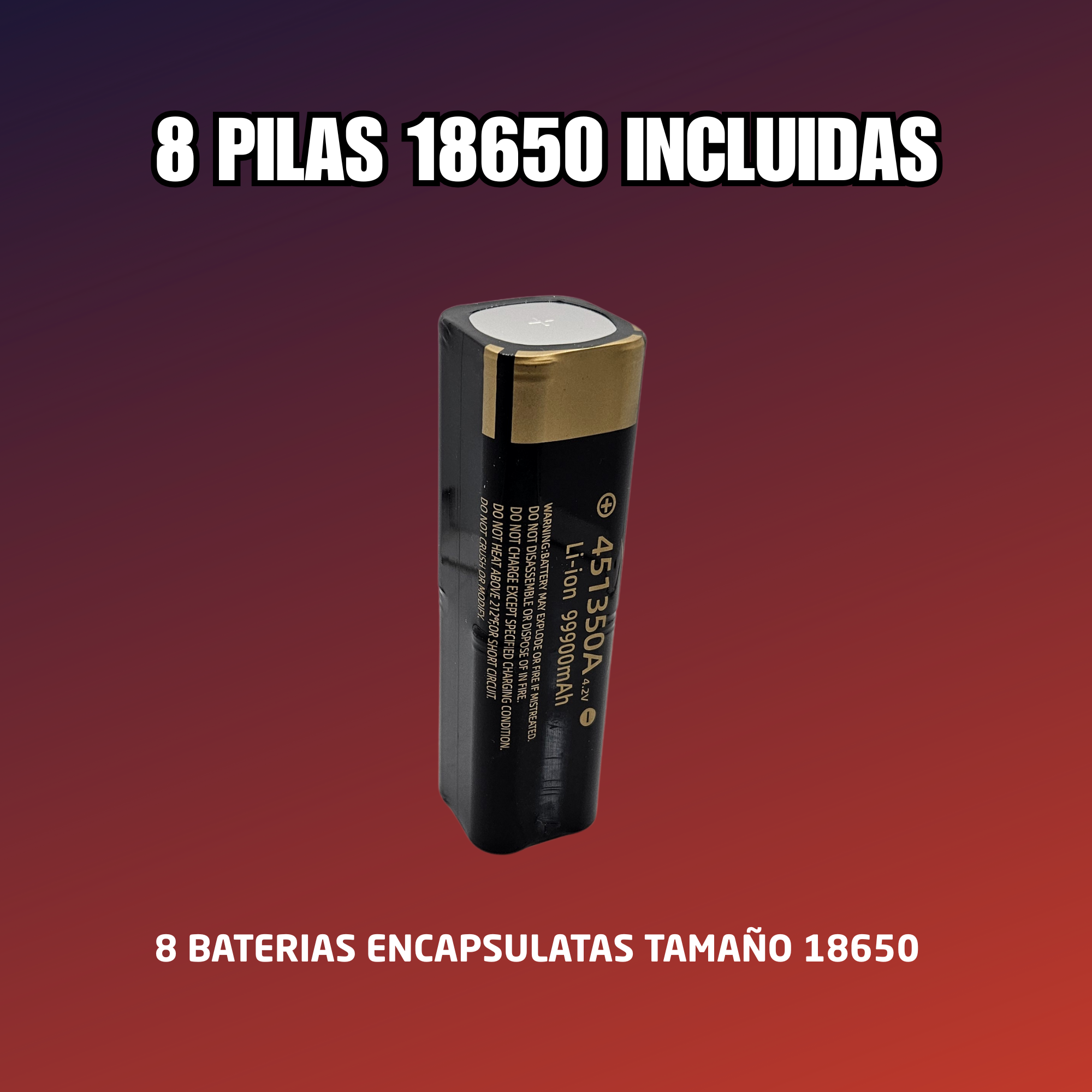 Lampara Tactica Recargable 8 Pilas 18650 5 Modos De Luz