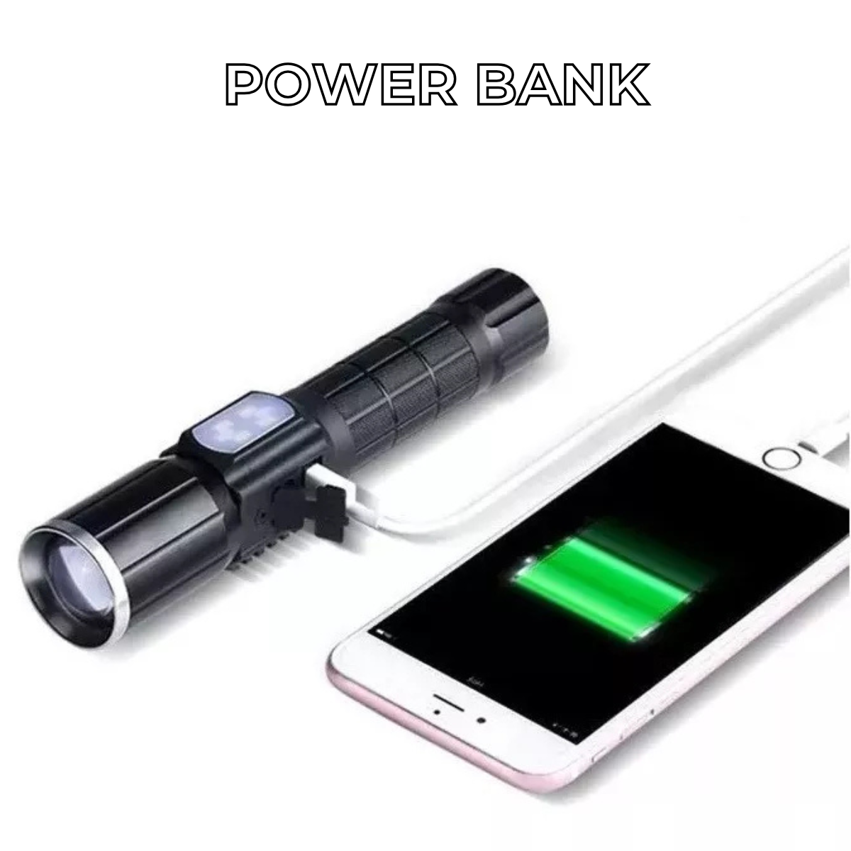 Lampara Tactica Militar Recargable Led T6 + Cob Modo Policia