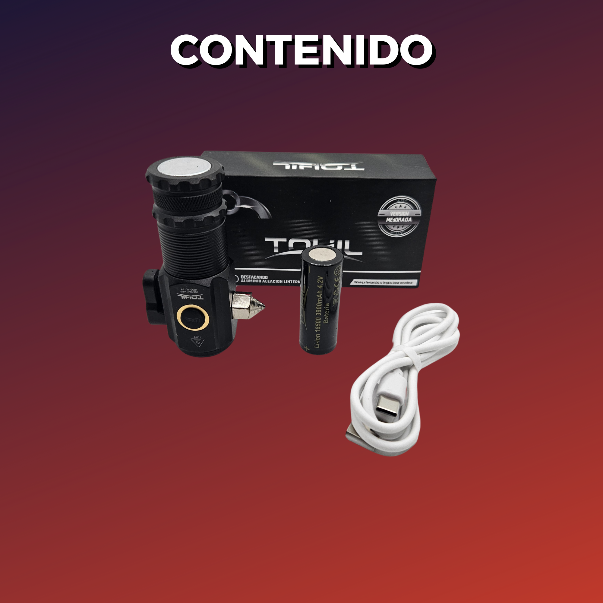 Lampara Ultrapotente Recargable Para Emergencias Con Rompevidrios