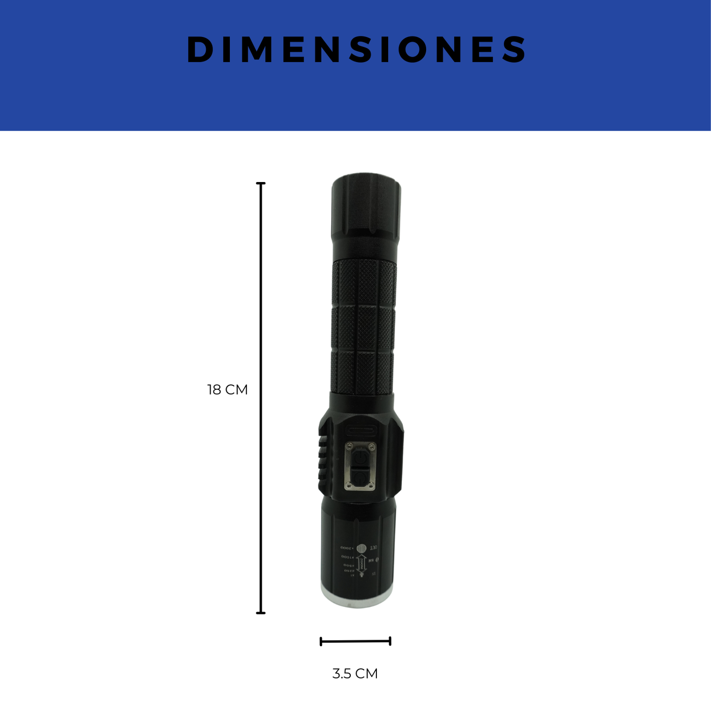 Lampara Tactica Militar Recargable Led T6 + Cob Modo Policia