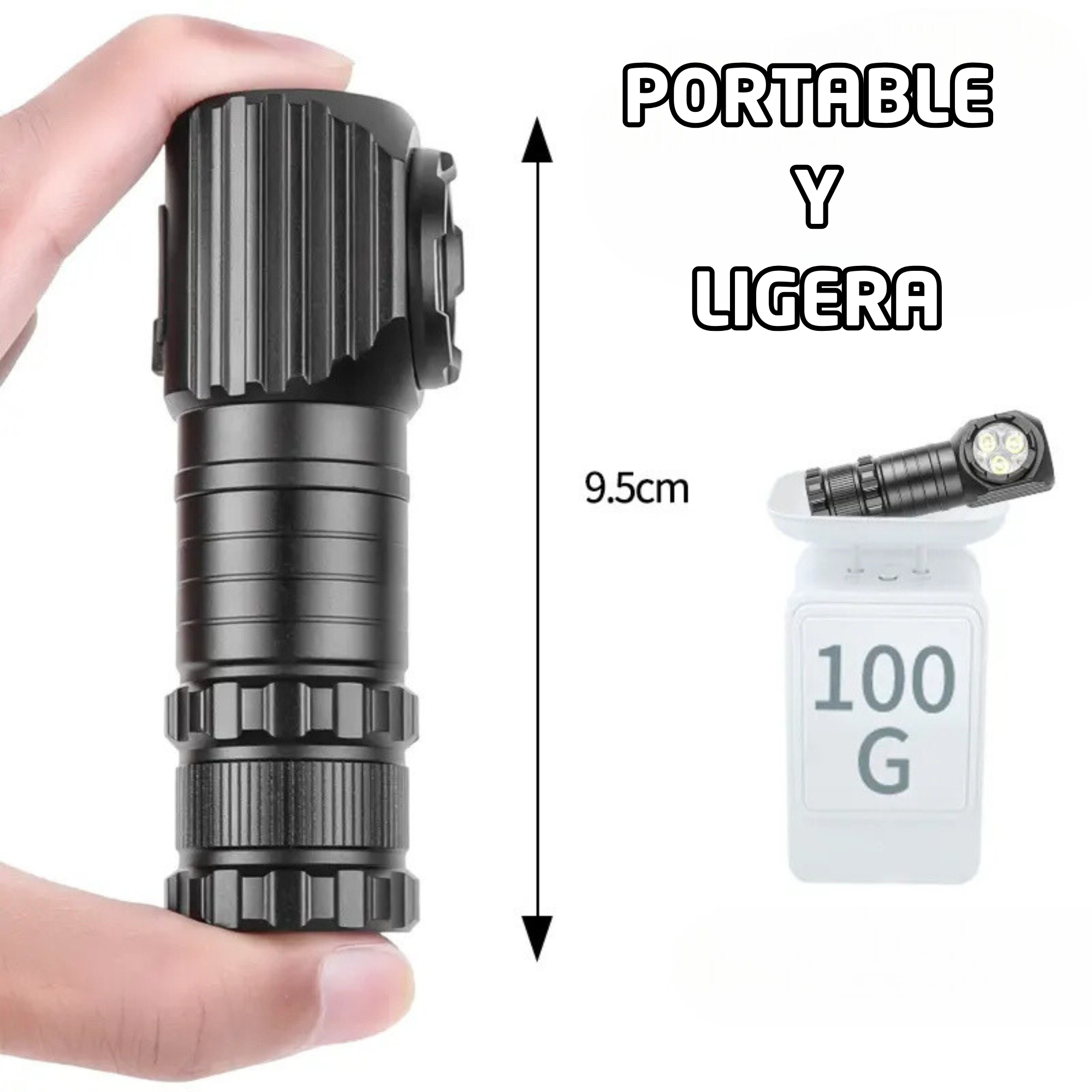 Lampara Cabeza Casco Magnetica Recargable Led 1300 Lumenes