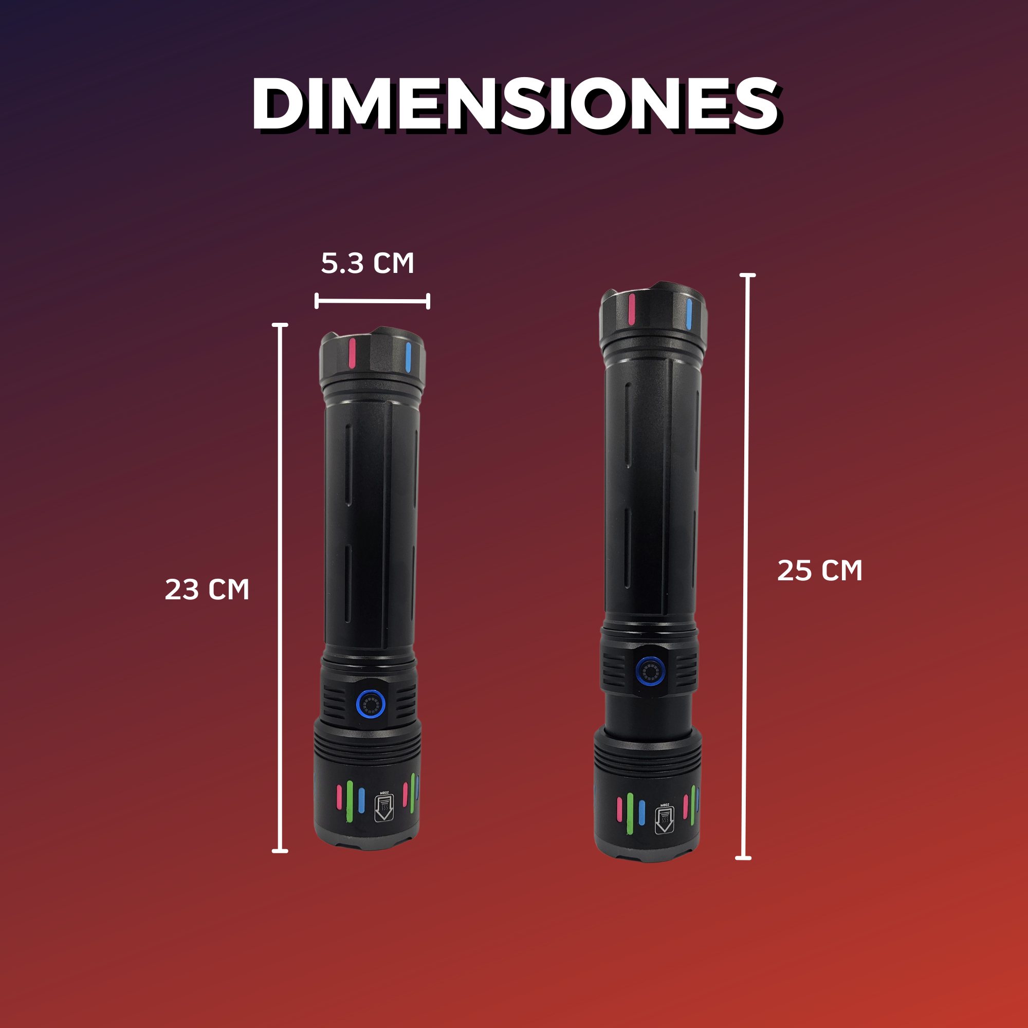 Lampara Led Recargable Tactica Laser Led De Mano Potente