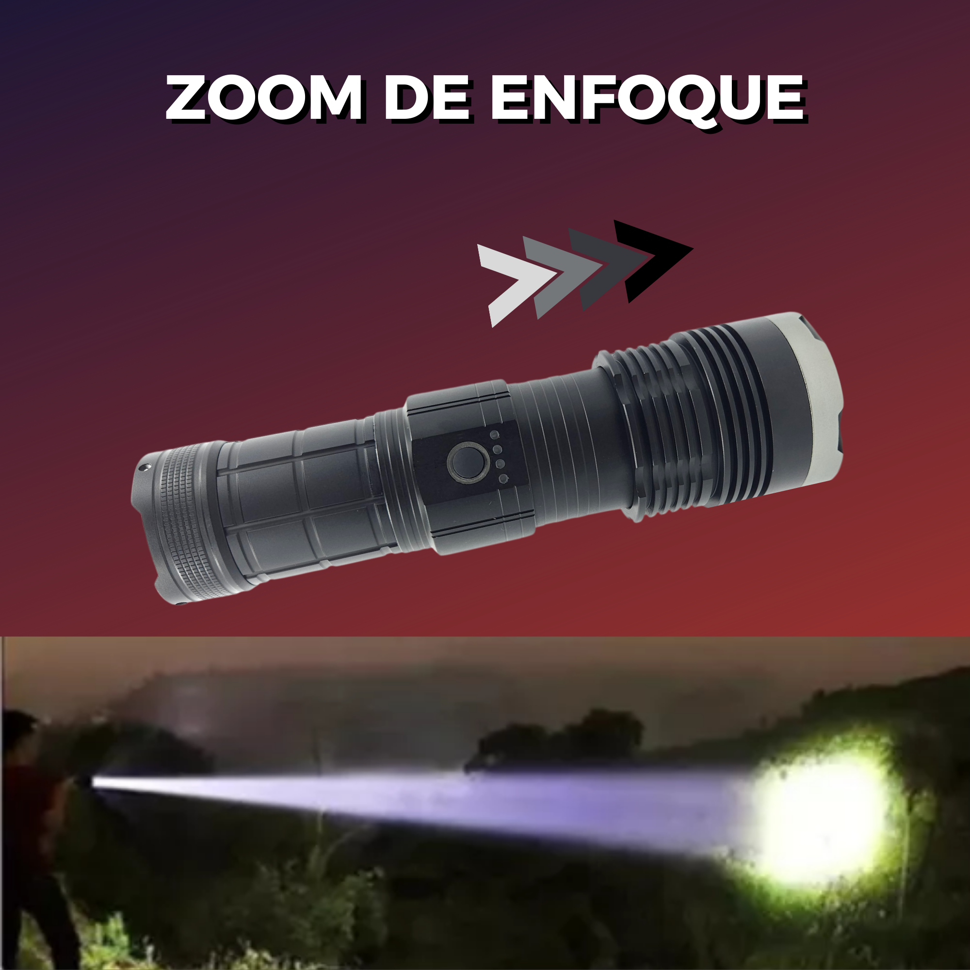 Lampara Tactica Ultra Potente 30,000 Lumenes Laser Led