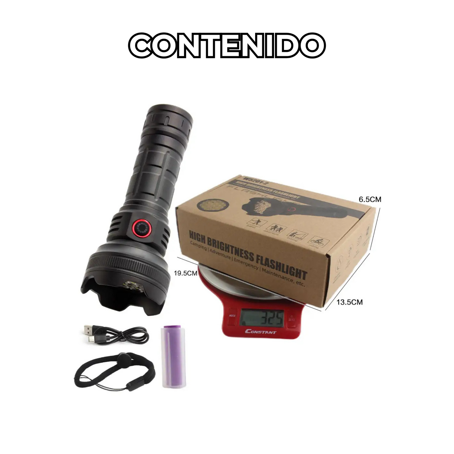 Lampara Recargable 19 Leds Ultra Potente 5 Modos Luz Tactica