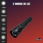 Lampara Tactica Y Porta Linterna P Seguridad 10000lumens Usb