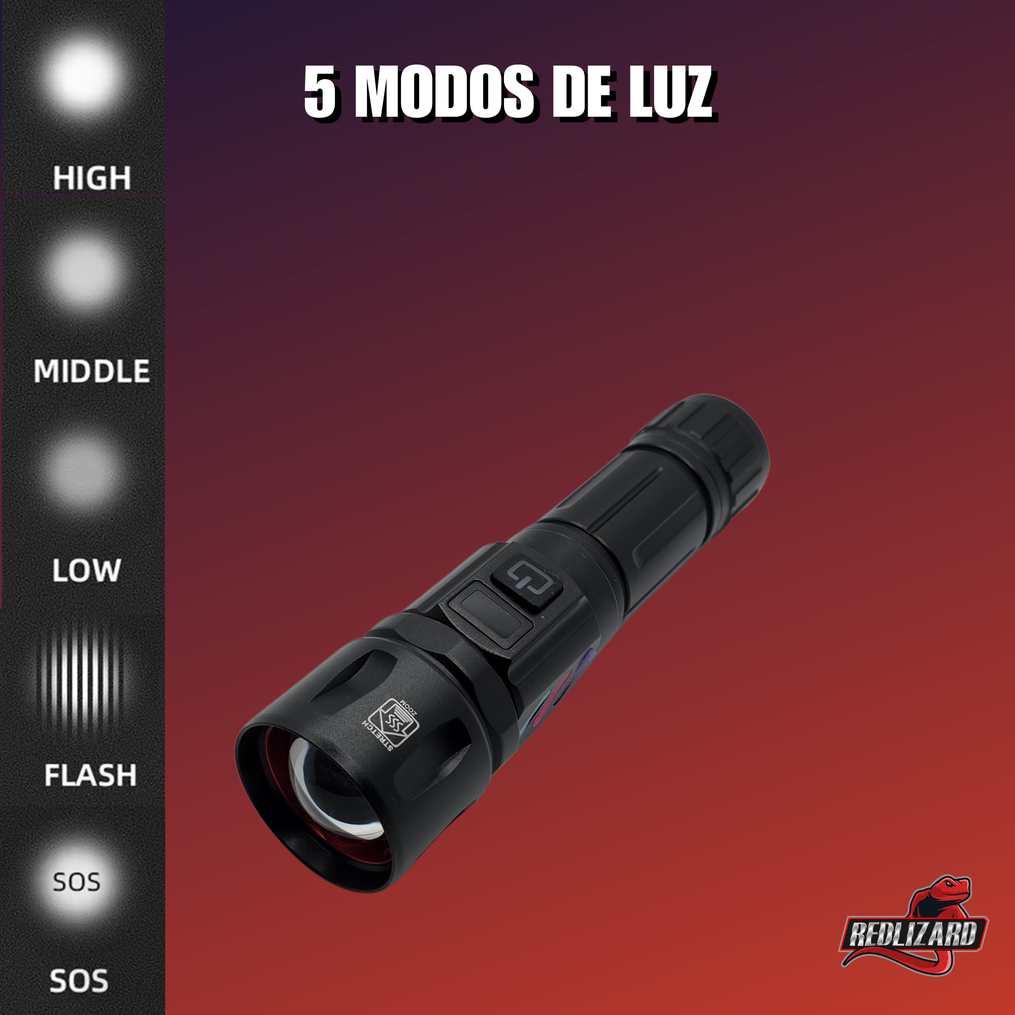 Lampara Tactica Y Porta Linterna P Seguridad 10000lumens Usb