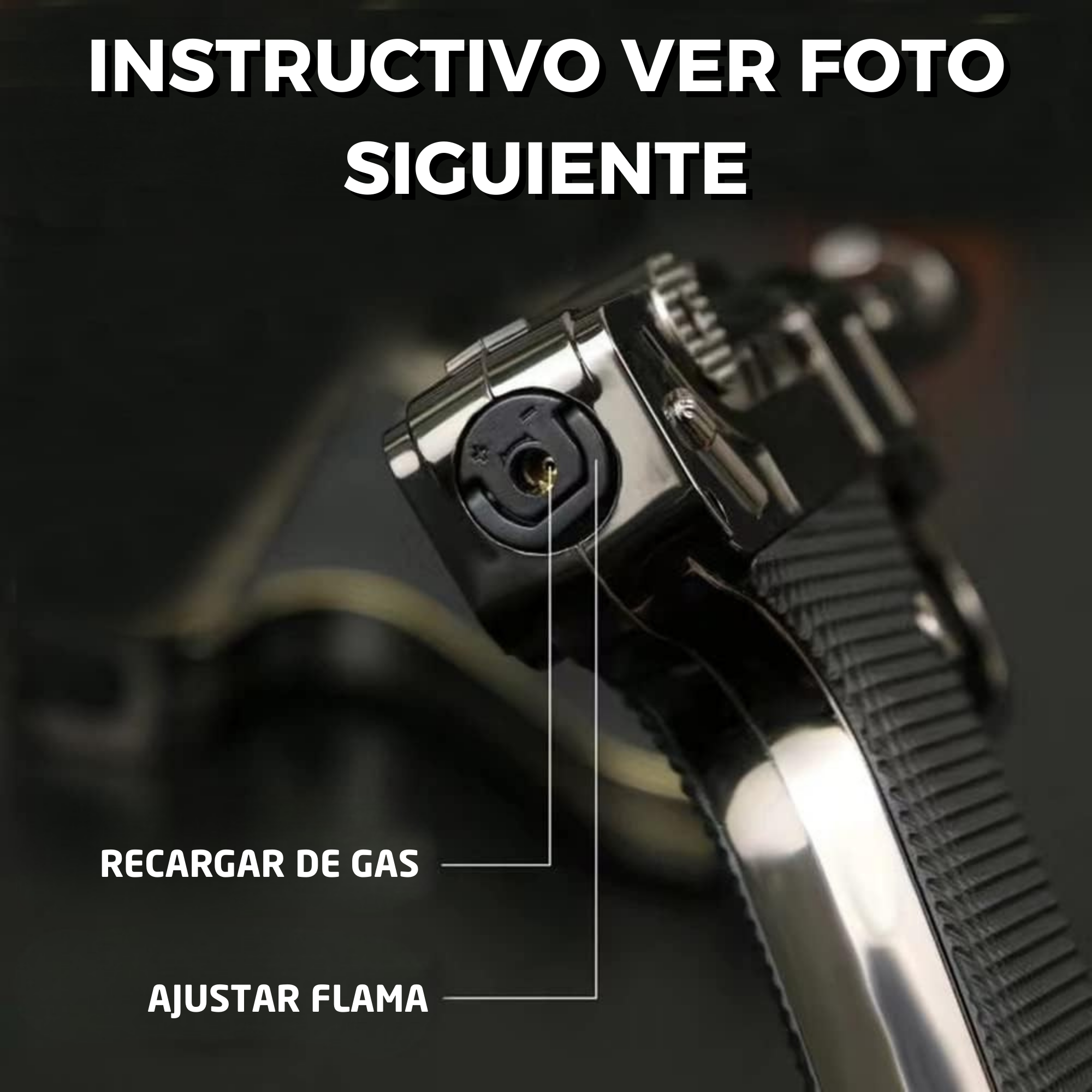 Encendedor De Pistola Recargable Con Flama De Soplete