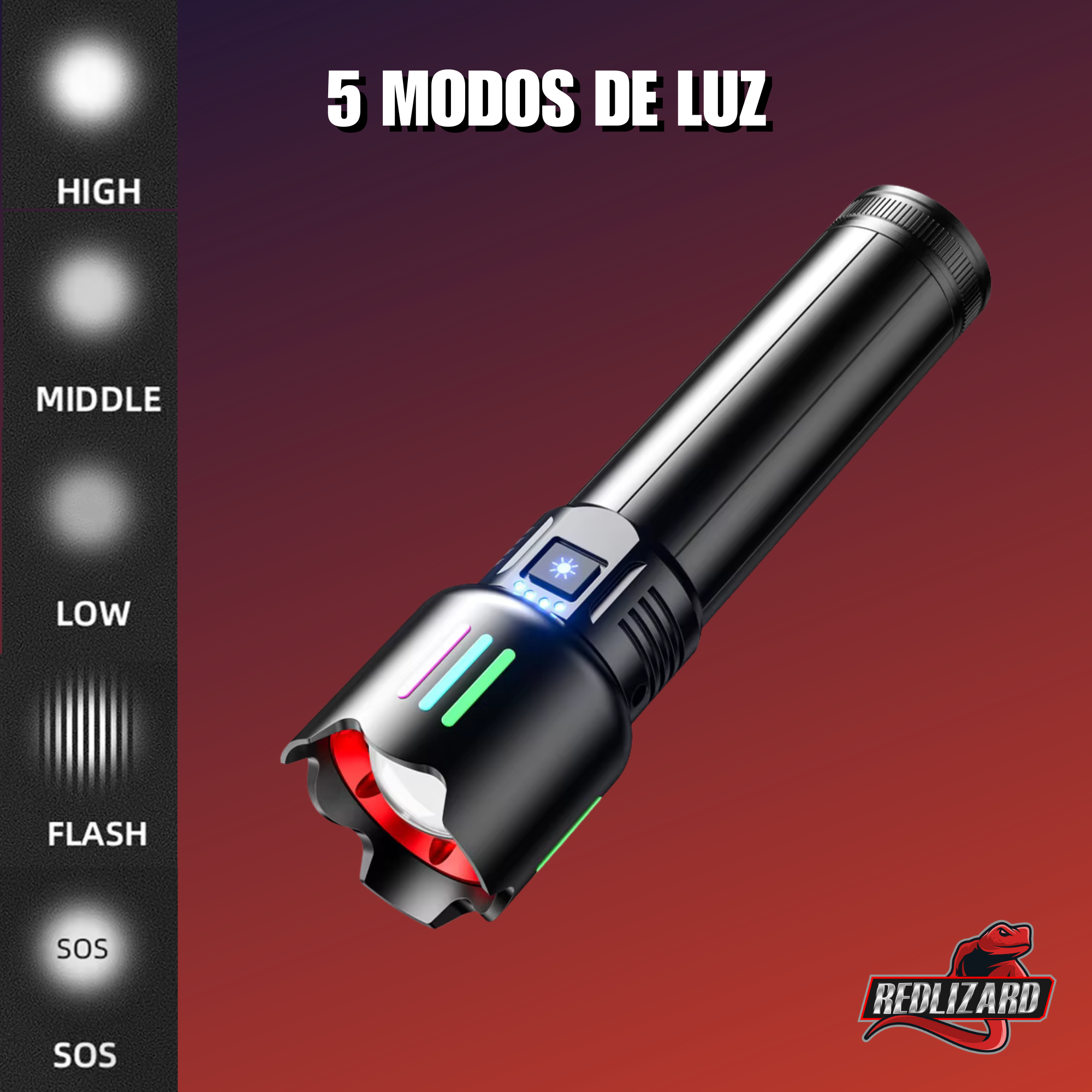 Lampara Laser Led Potente Recargable Usb Power Bank