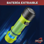 Linterna Táctica Recargable 50m 1000lm Sumergible Led Buceo Blanco Negro
