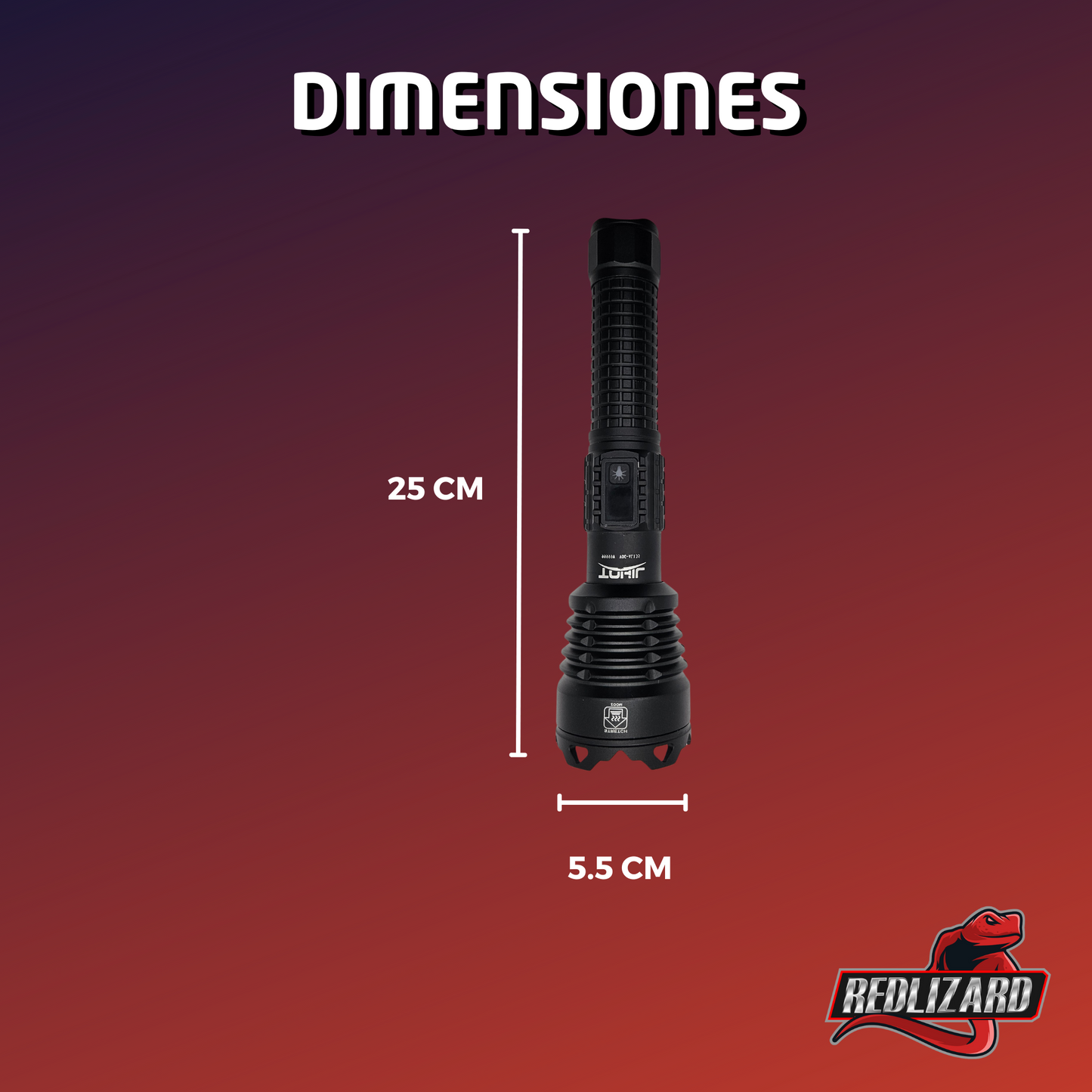 Lampara Tactica Militar Recargable Usb C Led Dimeable Al-135